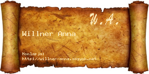 Willner Anna névjegykártya